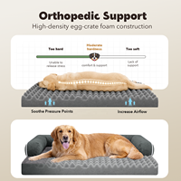Lit orthopédique personnalisé pour chien avec côtés imperméables en velours cristal, mousse alvéolée en forme de U, canapé pour animaux de compagnie, motif dessin animé tendance, fabrication OEM