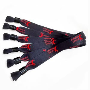 Promotional Eco Friendly Fashion Sports <b>Wrist</b> Band Event Woven Polyester Fabric Wristbands With Logo Custom - Product Image 2