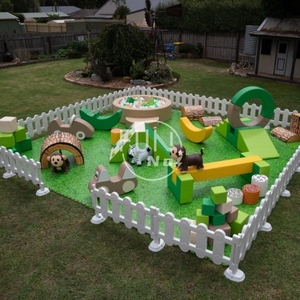 Nouveau Design <span class=keywords><strong>Jungle</strong></span> Thème Mousse Soft Play Ball Pits Equipement Aire de jeux extérieure pour bébé Soft Play Set avec clôtures - Product Image 1