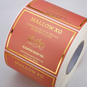 Impression d'étiquettes cosmétiques écologiques durables personnalisées, impression de logo en feuille d'or, autocollants en vinyle imperméables pour les soins de la peau, emballage d'huile corporelle - Product Image 6