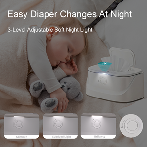 Scaldabiberon per Salviette per Neonati con Tre Livelli di Calore, Pulsante Superiore, Luce Notturna, Personalizzabile OEM per Uso Quotidiano - Product Image 2
