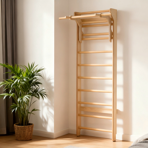 บาร์โหนติดผนังไม้สำหรับออกกำลังกายที่บ้าน บันไดสวีเดนไม้สำหรับฝึกฟังก์ชันนอล ขายส่ง - Product Image 5