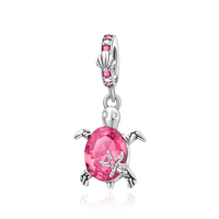 Breloque tortue en cristal anti-ternissement de Source Jewelry Factory pour cadeaux de bord de mer et magasins de détail, avec support d'échantillons rapide en 7 jours