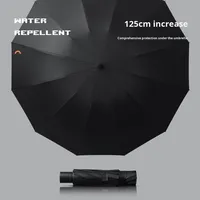Grand parapluie manuel de 27 pouces à 12 côtes avec revêtement noir de conception classique Protection UV à double usage contre le soleil et la pluie Pliable à la main ouverte