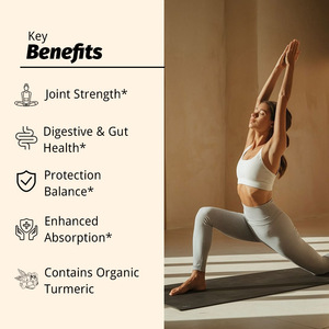 Complément de Curcuma et <span class=keywords><strong>Gingembre</strong></span> en Comprimés Gélifiés 100 Capsules Molles Halal Extrait de Poivre Noir Curcuminoïdes Sans OGM Favorise la Santé Articulaire - Product Image 2