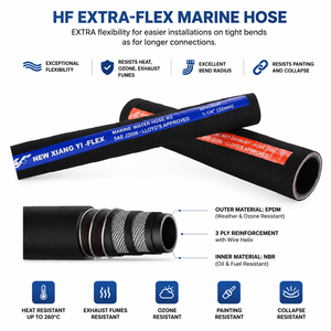 Manguera Marina ISO7840 de 3 Capas con Espiral de Alambre, EPDM NBR, Resistente al Calor, para Escape de Barcos, Tubería de Agua de Goma - Product Image 5