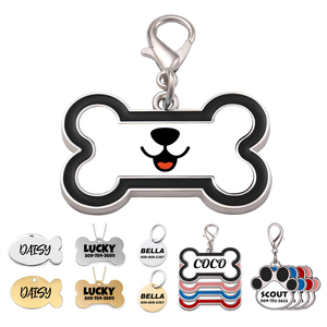 Wholesale Personalized Bone Shaped Sublimation Metal Blank <b>Dog</b> <b>Tags</b> Engraved for Pets - Product Image 1