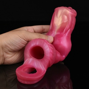 XXVB <b>Large</b> Wolf Knot Penis Sleeve Hollow Dildo Fantasy Sheath Ring Silicone Cock Enlargement Extender Sex Toys for Men Size S L - Product Image 2