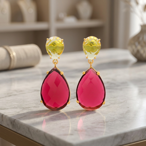 Boucles d'oreilles pendantes en laiton faites à la main, plaquées rhodium, style bohème, unisexe - Product Image 2