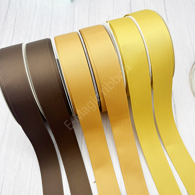 E-Magic Eco-friendly 196 Solid Color Grosgrain Ribbon Roll Ribbon Custom logo Polyester Grosgrain Reflective Gross Grain Ribbon