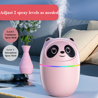 Mini humidificateur USB de dessin animé pour la maison, la chambre à coucher, le bureau, l'aromathérapie, vaporisateur d'huiles essentielles, petit humidificateur en plastique mignon en forme de panda