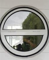 Venta caliente Diseño moderno Marco de aluminio de doble vidrio Círculo Ventanas Resistencia al impacto abierta A prueba de huracanes para persiana exterior