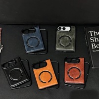 Étui de téléphone magnétique en cuir texturé de style professionnel pour iPhone Ultra, étui de protection pour Apple 18 Fold, coque pour écran pliable