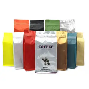 Bolsas de café de aluminio con válvula, bolsas de café con cremallera resellable, embalaje de granos de café