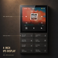 Panneau de contrôle de musique d'ambiance Android IPS 4 pouces 480x480 pour projets hôteliers avec bus KNX 485 et sortie audio stéréo 2x15W