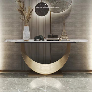 Tấm Đá Sang Trọng Nhẹ Kiểu Ý, Tủ Hiên Đơn Giản Hiện Đại, Bàn Bên Cạnh Bằng Thép Không Gỉ - Product Image 1