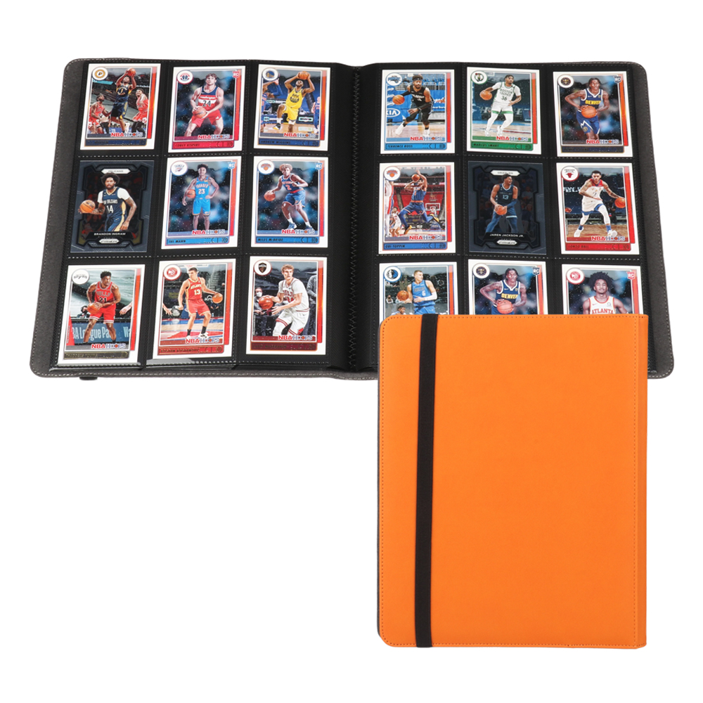leather trading card binder LYNX Faux-Leather Trading Card Binder Red
