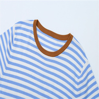 Vêtements pour femmes, automne 2026, nouvelle mode, t-shirt à manches courtes en tricot rayé simple et polyvalent, 3519102