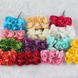 Roses artificielles en papier 2,5 cm, fleurs artisanales pour décorations DIY, couronnes et bandeaux - Product Image 1