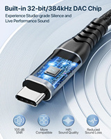 Kabel Audio USB Tipe C ke Dual XLR Male, Kabel Mikrofon Seimbang Tipe-C ke 2 XLR 3Pin untuk Ponsel Laptop Perekam Mixer Amplifier