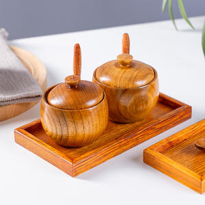 Bambus jujube ชุดโหล<span class=keywords><strong>ไม้</strong></span>ใส่เครื่องเทศอเนกประสงค์แบบพกพาดีไซน์ทันสมัยถาดใส่เครื่องปรุงความจุ150มล. สำหรับงานปาร์ตี้ - Product Image 1