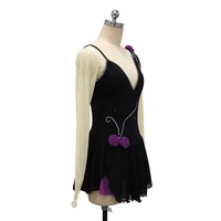 Robe de patinage artistique scintillante pour enfants et filles Robe de ballet de patinage à roulettes en maille et strass