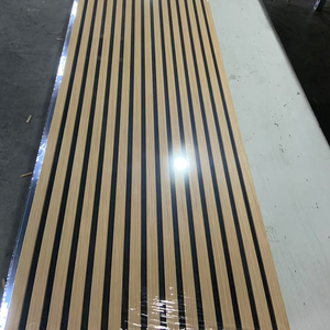 Panneaux muraux décoratifs en <span class=keywords><strong>bois</strong></span> à lattes autocollants faciles à poser et à dé<span class=keywords><strong>coller</strong></span>, panneaux acoustiques absorbant le son pour bureau - Product Image 1