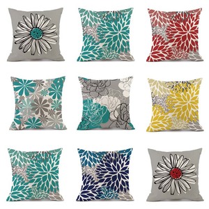 Vente en gros de taie d'oreiller imprimée de fleurs pour la décoration de la maison, canapé, housse de <span class=keywords><strong>coussin</strong></span> d'<span class=keywords><strong>extérieur</strong></span> pour le salon, hôtel, jardin, voiture carrée - Product Image 2