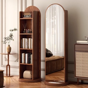 Gương thay đồ xoay, gương sàn toàn thân, móc treo quần áo gia đình, kệ sách Tạp Chí, lưu trữ xoay và gương thử - Product Image 3