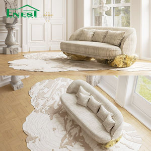 Divano Sezionale Modulare di Lusso Stile Ottone a 7 Posti, Set di Divani Curvi a C in Tessuto Dorato per Arredamento Salotto Villa - Product Image 3