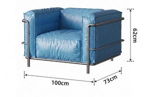 <span class=keywords><strong>Canapé</strong></span> droit minimaliste italien LC3 <span class=keywords><strong>Le</strong></span> <span class=keywords><strong>Corbusier</strong></span> bordeaux, <span class=keywords><strong>canapé</strong></span> design classique Bauhaus pour salon, appartement, maison d'hôtes - Product Image 5