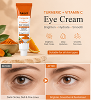 Crème Contour des Yeux Anti-Rides Akaril au Curcuma, Vitamine C, Acide Kojique et Collagène – Éclaircissante, Anti-Cernes, Anti-Poches – Soin Herbal pour la Peau