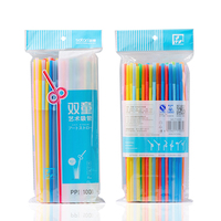 Soton Offres Spéciales coloré thé à bulles divers strié en gros boisson jus cafés en plastique thé à bulles paille paille Pla pailles