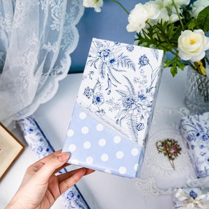 Blue Floral Wrapping Paper Roll 17 Inch X 16.5 Feet Art Paper Single Side Elegant Vintage Toile Gift <b>Wrap</b> for <b>Bridal</b> Shower - Product Image 5