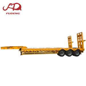 Semi-remorque à plateau surbaissé à bas prix, 3 essieux, 80 tonnes, 13, 15, 17 mètres, pour le transport d'excavatrices, remorque tandem, remorque à plateau surbaissé, camions à plateau surbaissé à <span class=keywords><strong>vendre</strong></span> - Product Image 1