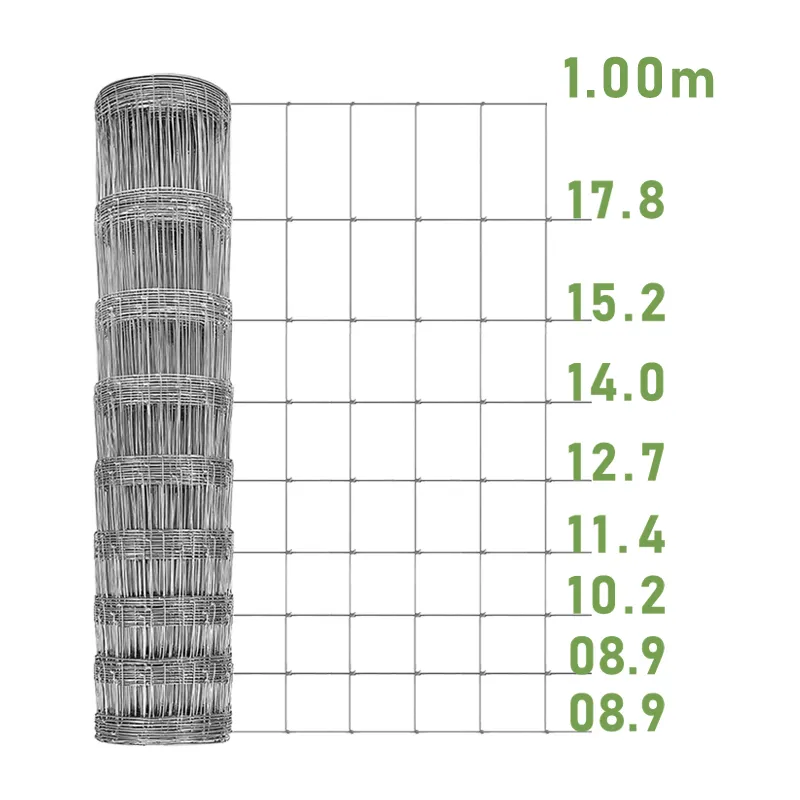 Cercas de alambre de hierro galvanizado 5 pies 6 pies 7 pies 8 pies Nudo fijo Ciervo Valla de ganado para granja Puerta de campo Seguridad Bajo mantenimiento