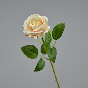 ดอกกุหลาบผ้าไหมกำมะหยี่ ก้านยาว สัมผัสเหมือนจริง สีขาว สำหรับตกแต่งงานแต่งงาน ลดราคาพิเศษ - Product Image 1