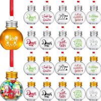 Bouteille en plastique PET transparente en forme de petite boule avec couvercle argenté pour décorations de Noël suspendues, idéale pour bière, whisky, soda et boissons énergisantes - Vente en gros