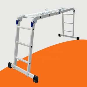 En131 Professional 370Cm <span class=keywords><strong>Escalera</strong></span> de aluminio multiusos 4X3 escalones 150Kgs <span class=keywords><strong>Escalera</strong></span> plegable - Product Image 5