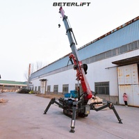 Mini-grue araignée sur chenilles, hauteur de levage 10m, 20m, 25m, capacité 1,5t, 3t, 5t, 10t