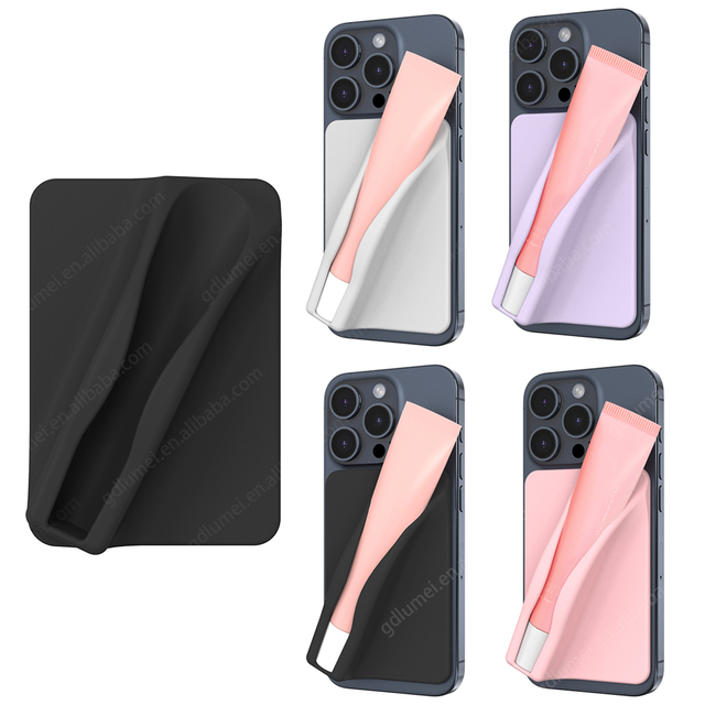 Lumei Custom 2024 New Big Size Silicone Lip Balm Lipstick Lip Gloss Holder for for iPhone 11 12 13 14 15 Samsung Phone Case