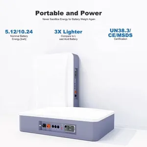 بطارية تخزين الوزن 12 فولت 100Ah powerwall LiFePO4 نظام طاقة بطارية ليثيوم مثبتة على الحائط والأرضية