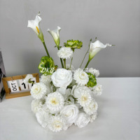 DKB 30cm Mini Flower Ball Weiß Künstliche Dahlia Rose und Calla Lily Mixed Flower Ball Herzstück für Hochzeits dekoration