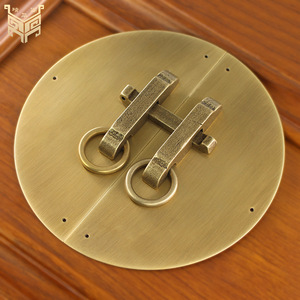 Chinese <b>Antique</b> Style <b>Brass</b> Round Cabinet <b>Door</b> Handle For Furniture Hardware Accessory - Product Image 1