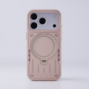 เคสโทรศัพท์มือถือหนัง PU แบบแม่เหล็กสไตล์เมชา สำหรับ iPhone 18 17 16 15 Pro Max พร้อม 360 °   ฝาครอบกันกระแทกแบบวงแหวนโลหะ - Product Image 5