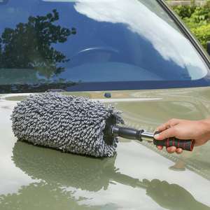 Plumeau de voiture en microfibre super douce HC haute efficacité avec brosse à manche extensible pour le nettoyage extérieur des écrous de roue/jantes/moteurs - Product Image 6