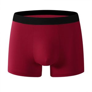 Men's Straight-leg Pants, Plain-colored Underwear, Breathable and Comfortable, Men's Mid-rise Sports Elastic Shorts - Product Image 4
