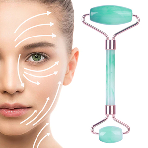 Custom HD Logo Resin Jade Roller and Gua Sha Set Facial Massager for Face and Eyes Professional <b>Massage</b> Roller <b>tool</b> - Product Image 5