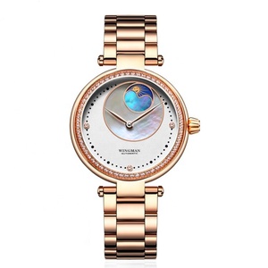 Montre-bracelet mécanique pour femme avec cadran en nacre, étanche, avec diamants, montre mécanique automatique - Product Image 6
