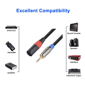 Câble audio 3,5 mm mâle vers XLR mâle plaqué or, mini-jack TRS 1/8 pouce vers cordon XLR pour ordinateur portable, téléphone vers console <span class=keywords><strong>de</strong></span> <span class=keywords><strong>mixage</strong></span> - Product Image 4